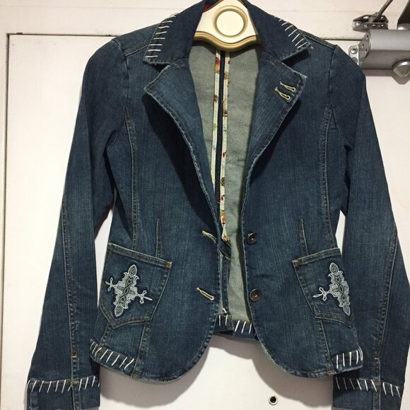 VINTAGE LEVEL 99 DENIM BLAZER JACKETS SIZE M - Picture 3 of 7